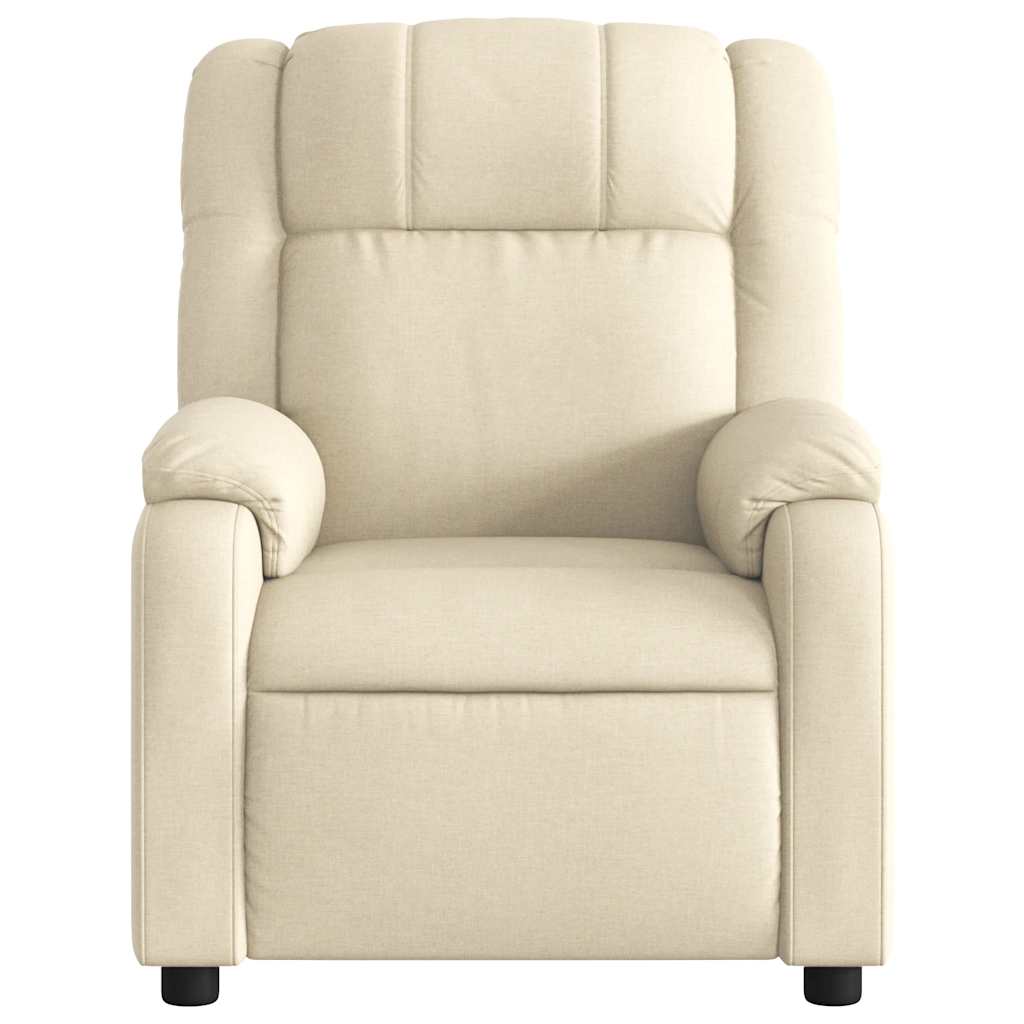 Fauteuil inclinable de massage électrique crème tissu - XIOS