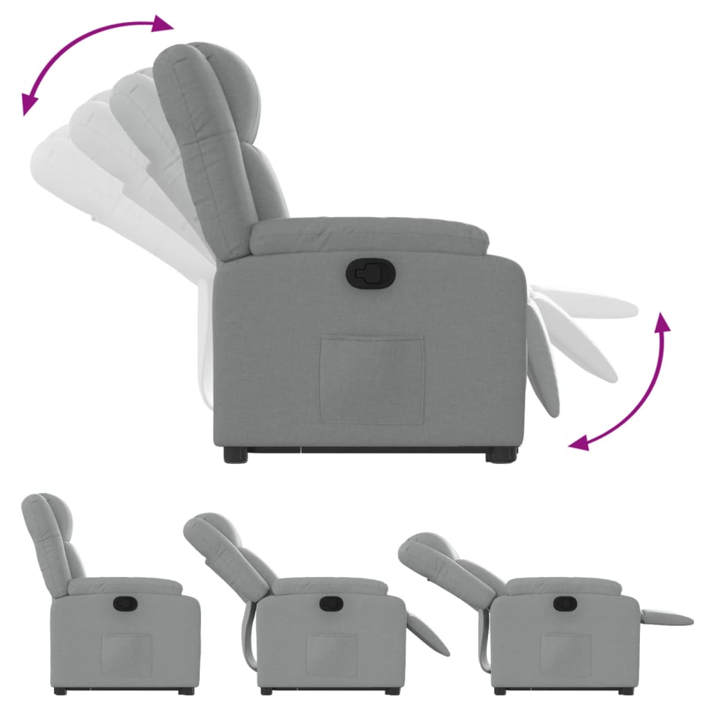 Fauteuil inclinable Gris clair Tissu - XIOS
