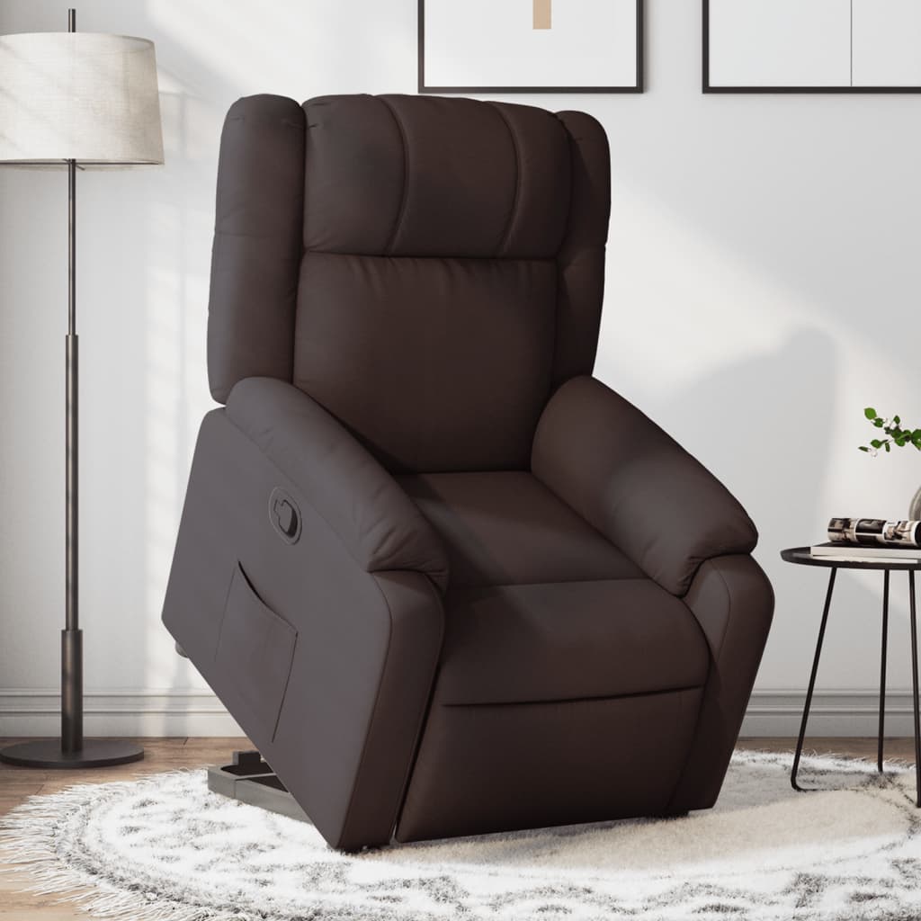 Fauteuil inclinable marron foncé tissu - XIOS