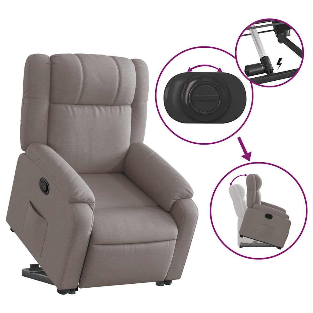 Fauteuil inclinable taupe tissu - XIOS