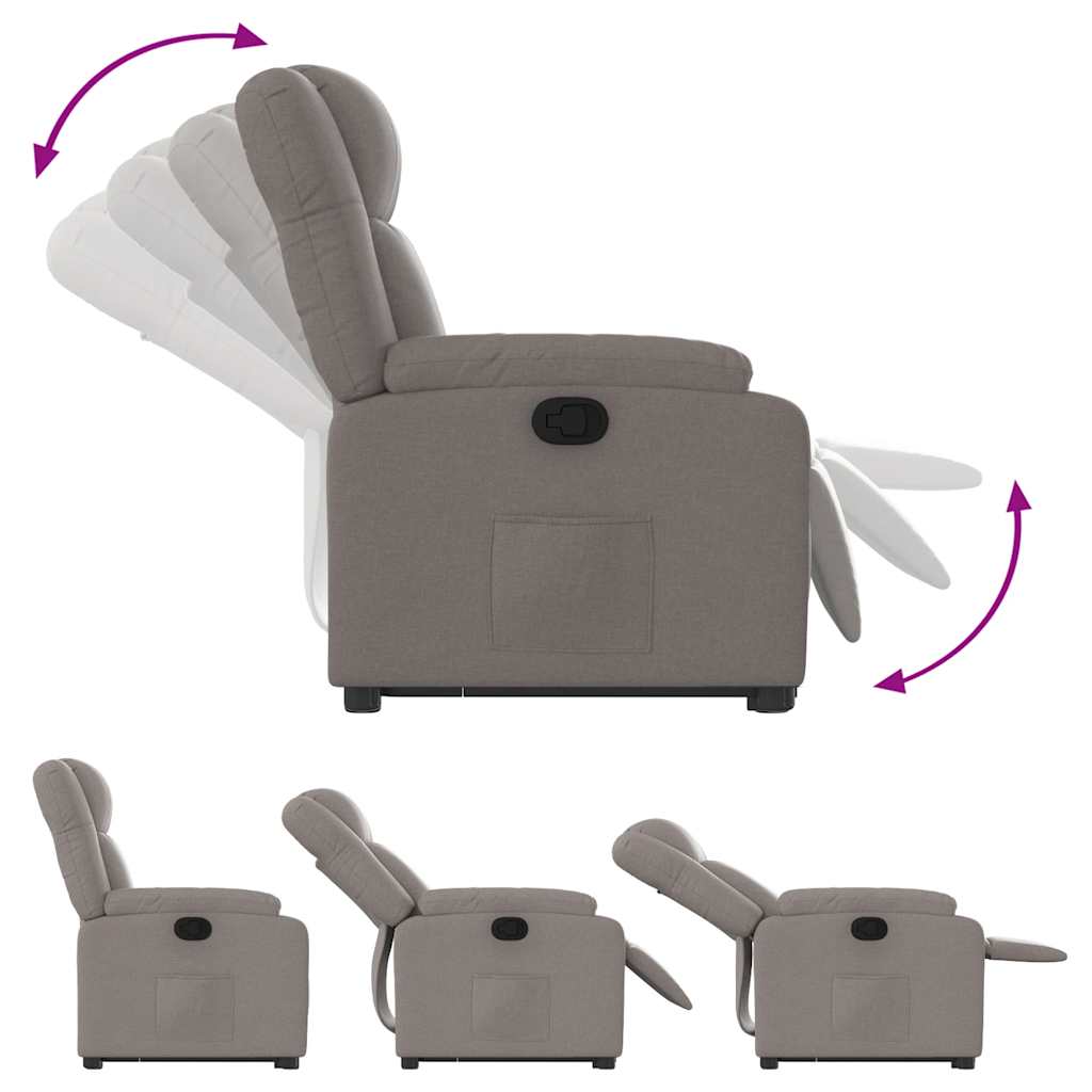 Fauteuil inclinable taupe tissu - XIOS