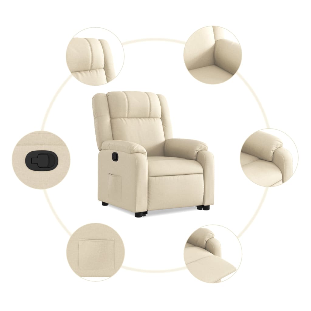 Fauteuil inclinable Crème Tissu - XIOS