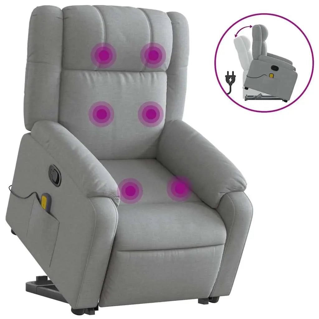 Fauteuil de massage inclinable Gris clair Tissu - XIOS