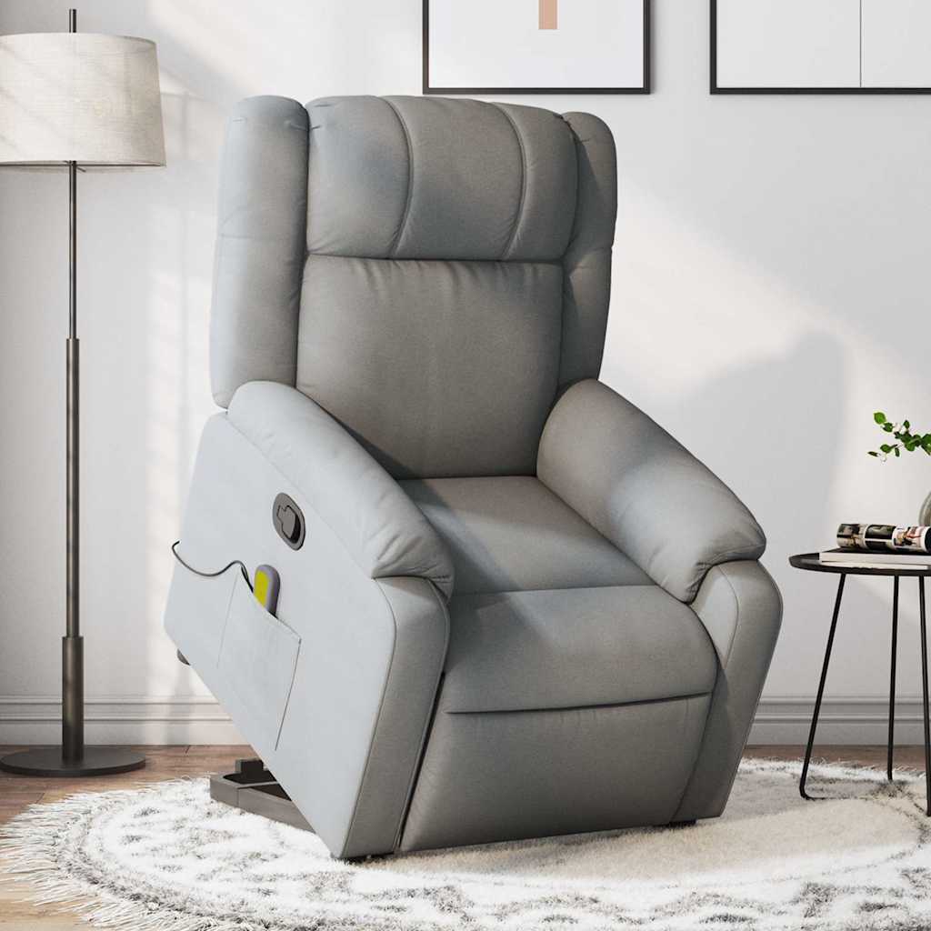 Fauteuil de massage inclinable Gris clair Tissu - XIOS
