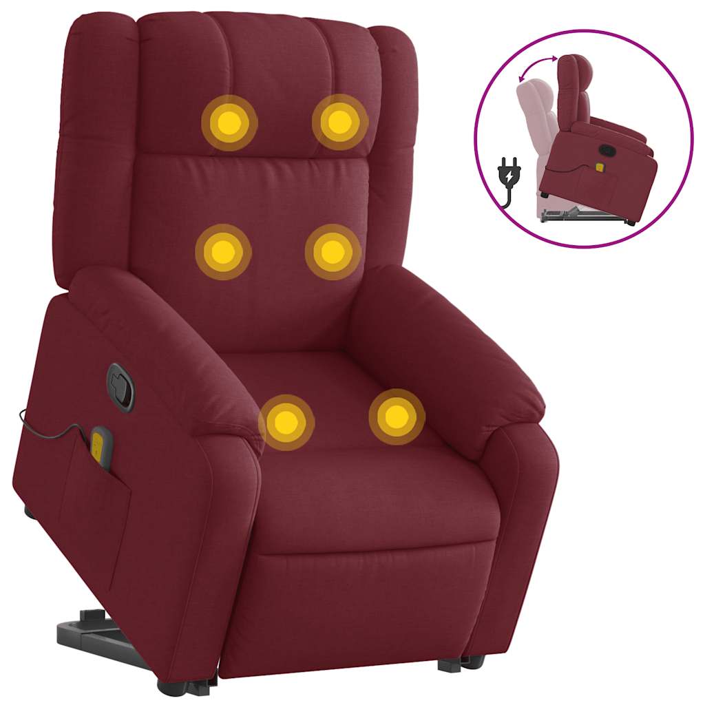 Fauteuil inclinable de massage Rouge bordeaux Tissu - XIOS