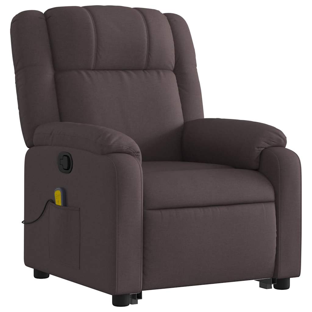 Fauteuil inclinable de massage Marron foncé Tissu - XIOS