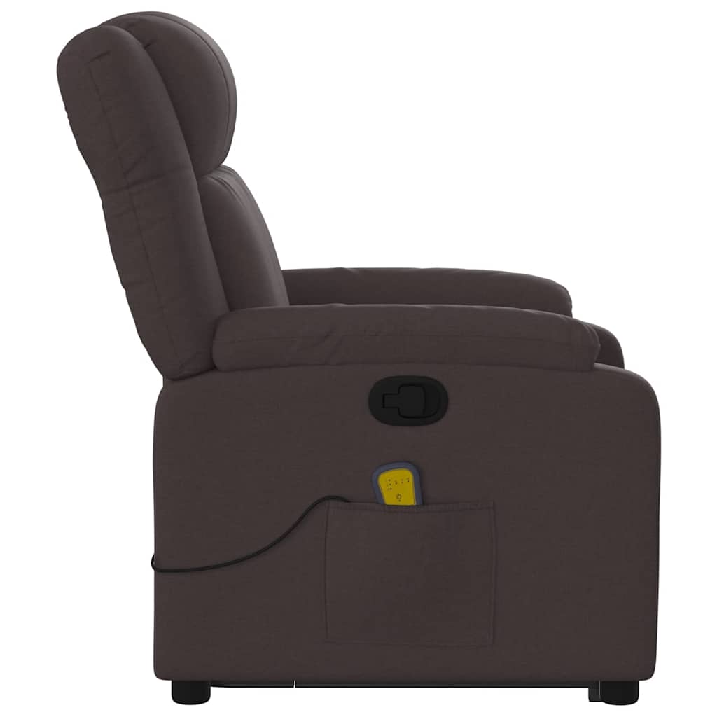 Fauteuil inclinable de massage Marron foncé Tissu - XIOS