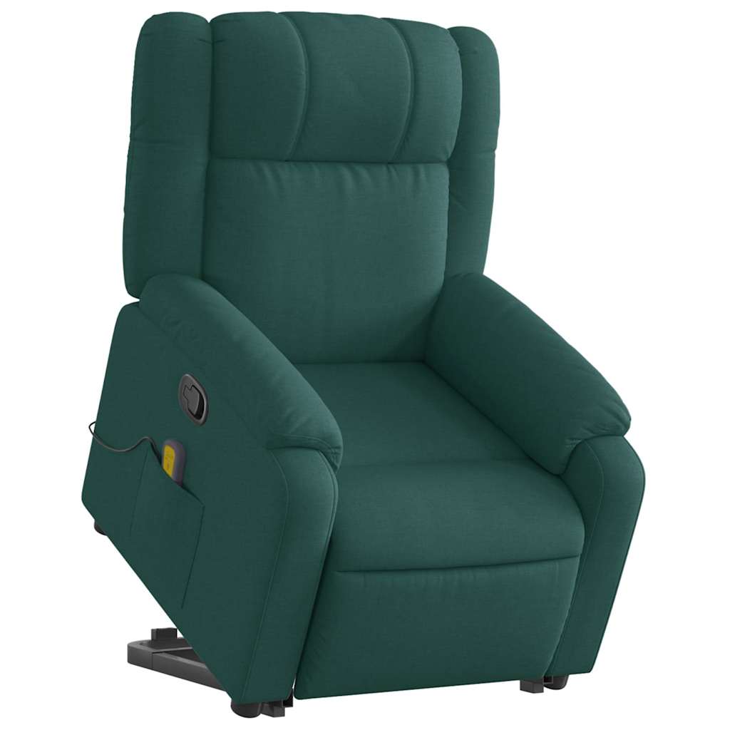 Fauteuil inclinable de massage Vert foncé Tissu - XIOS