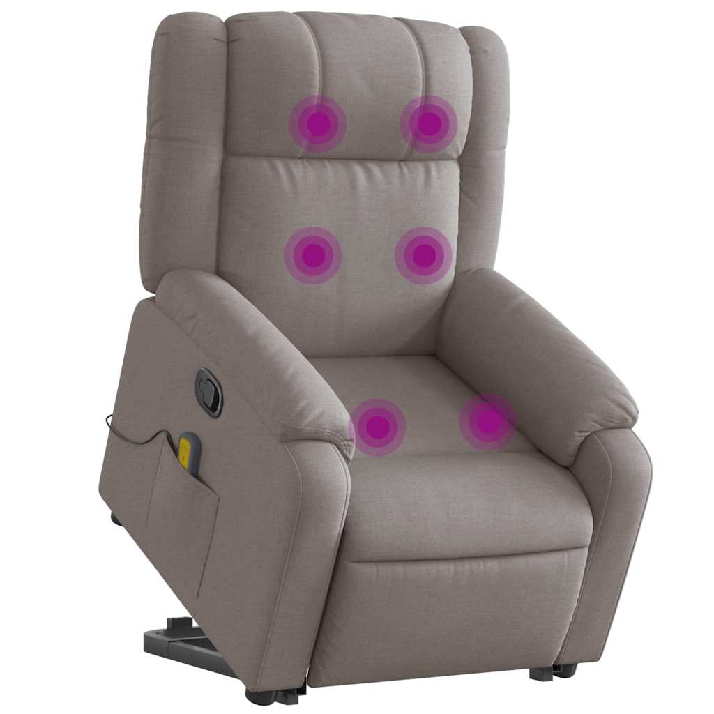 Fauteuil inclinable de massage Taupe Tissu