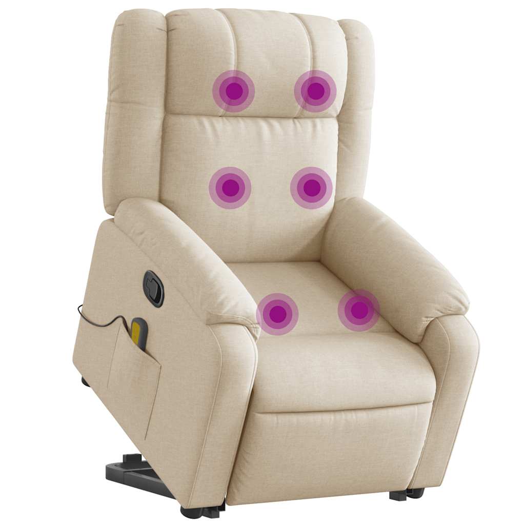 Fauteuil inclinable de massage Crème Tissu - XIOS