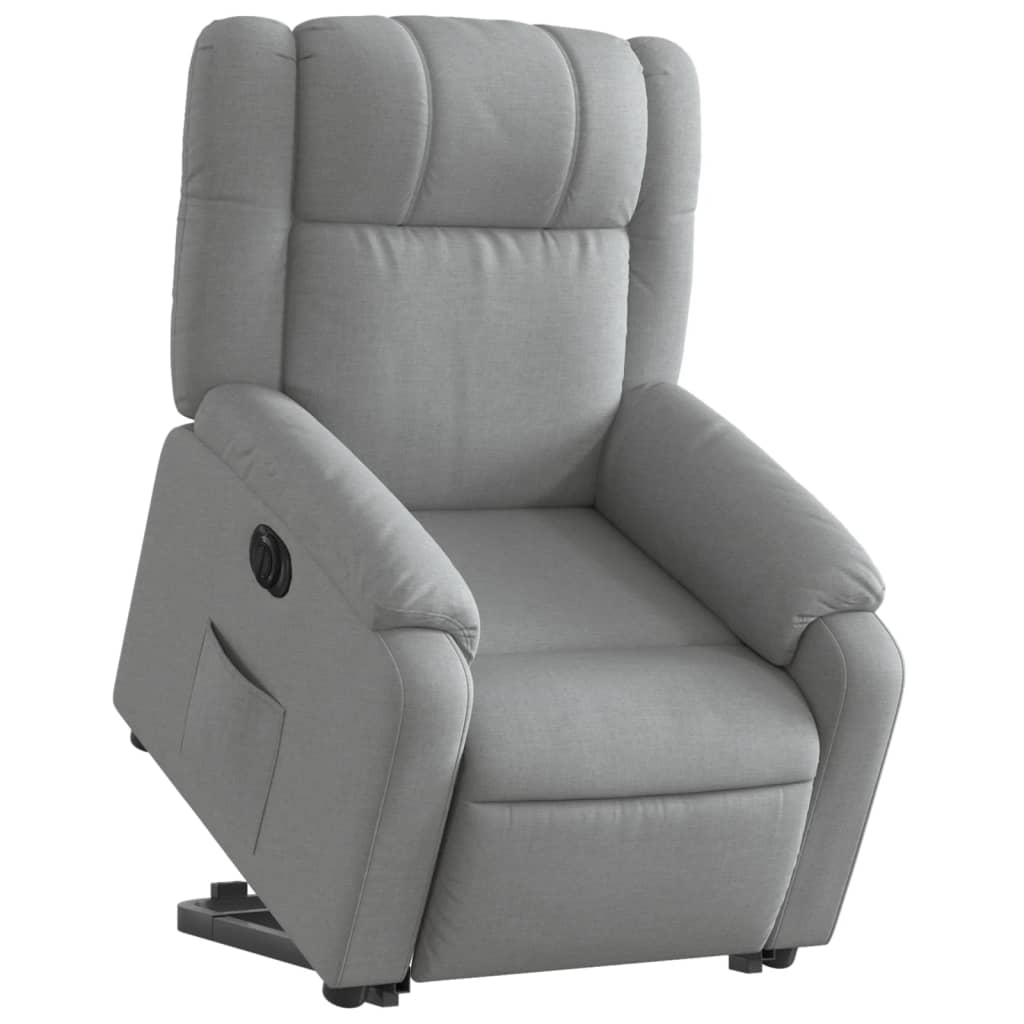 Fauteuil inclinable électrique gris clair tissu - XIOS