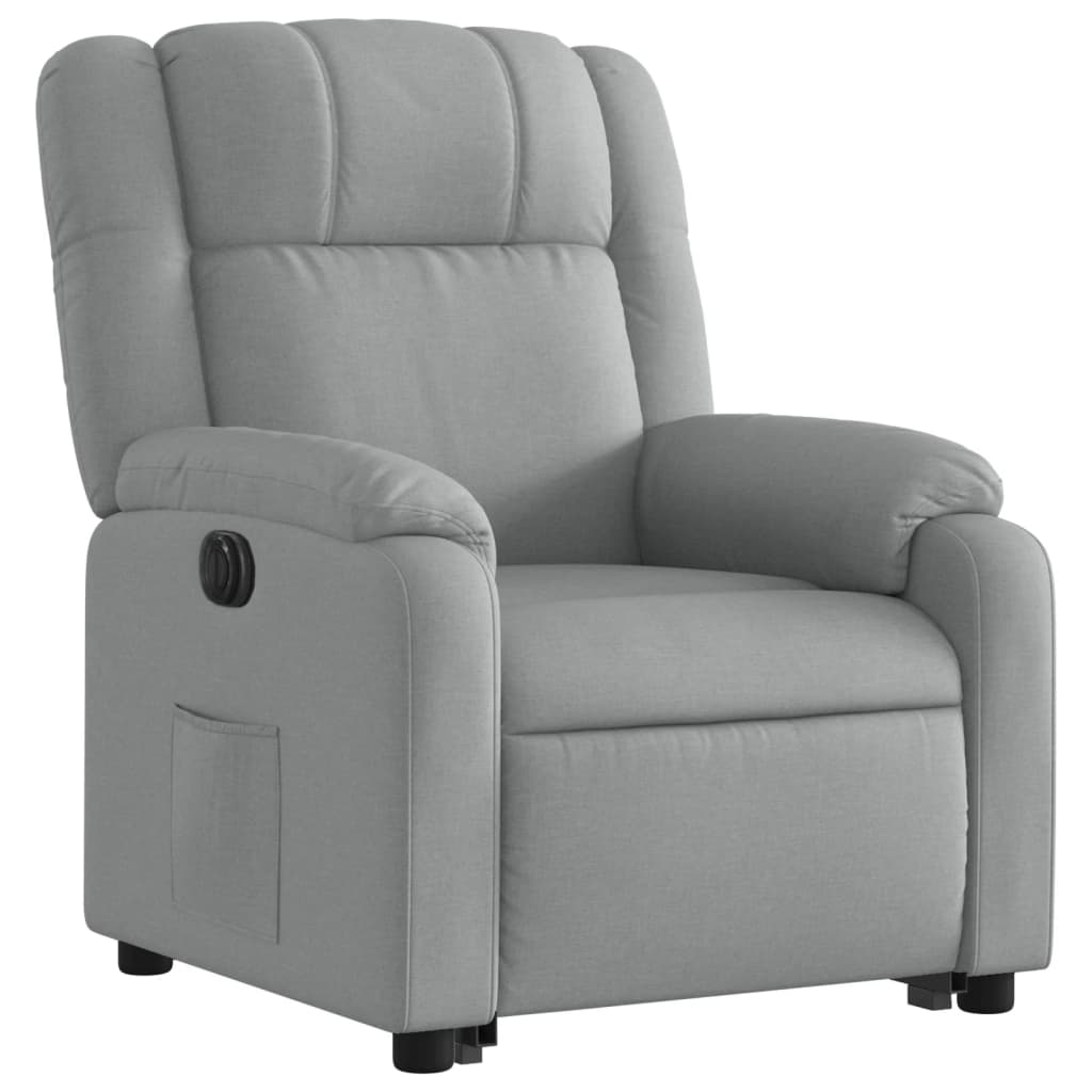 Fauteuil inclinable électrique gris clair tissu - XIOS