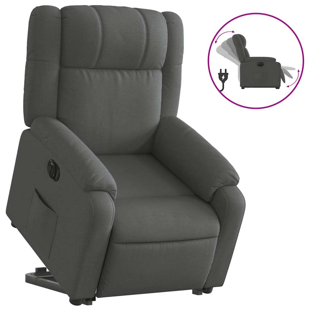 Fauteuil inclinable électrique gris foncé tissu - XIOS