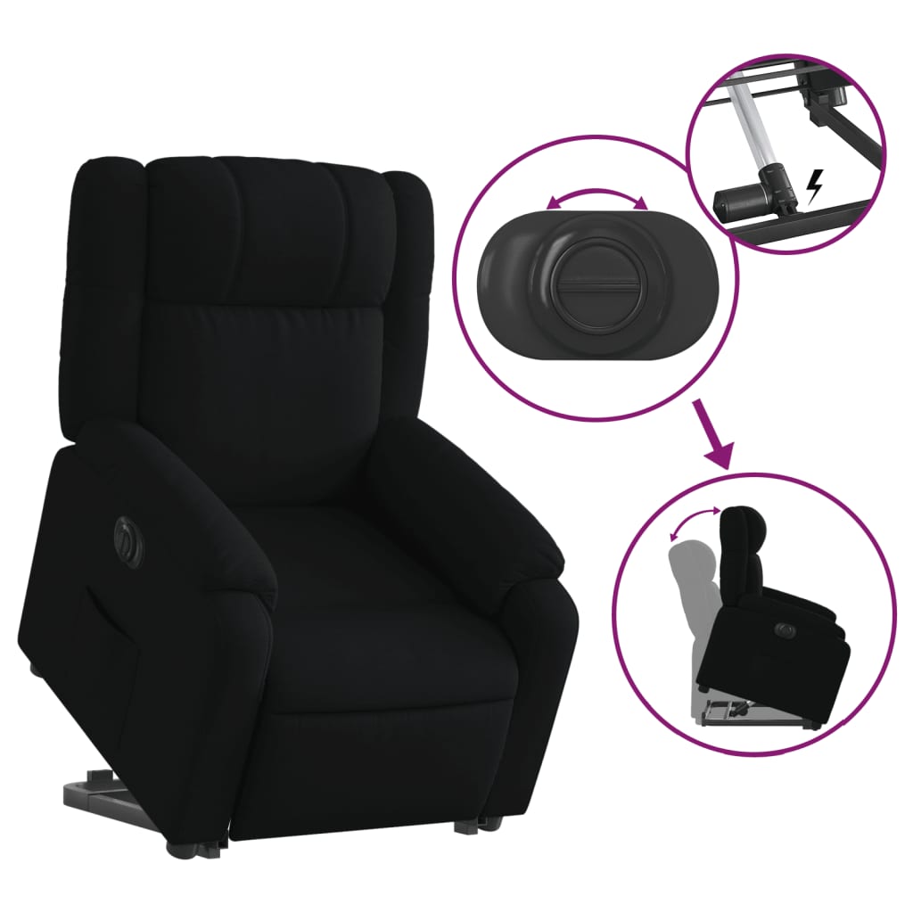 Fauteuil inclinable électrique noir tissu - XIOS