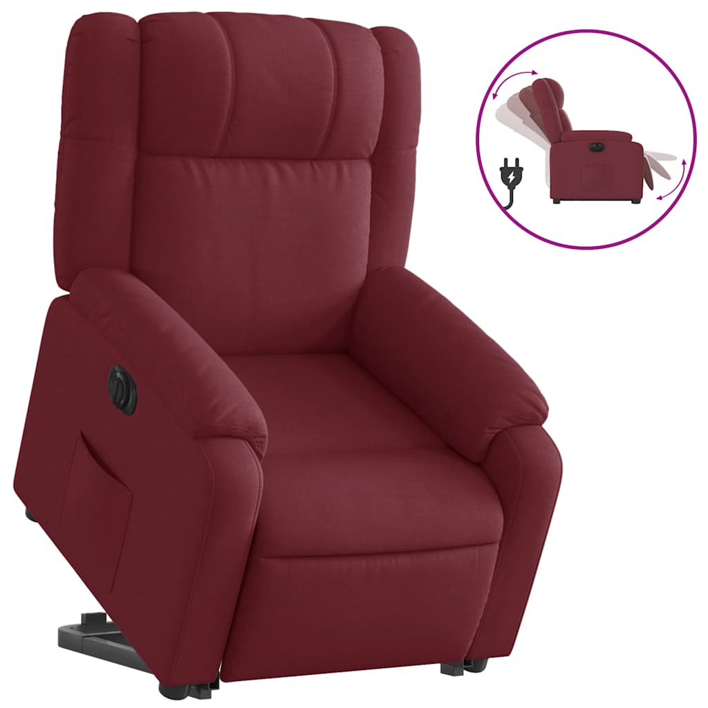 Fauteuil inclinable électrique rouge bordeaux tissu - XIOS