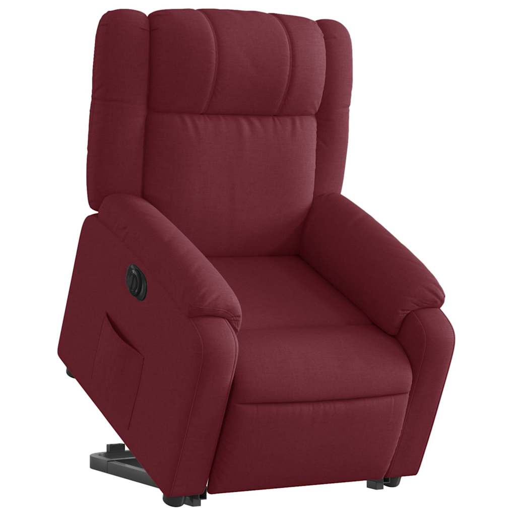Fauteuil inclinable électrique rouge bordeaux tissu - XIOS