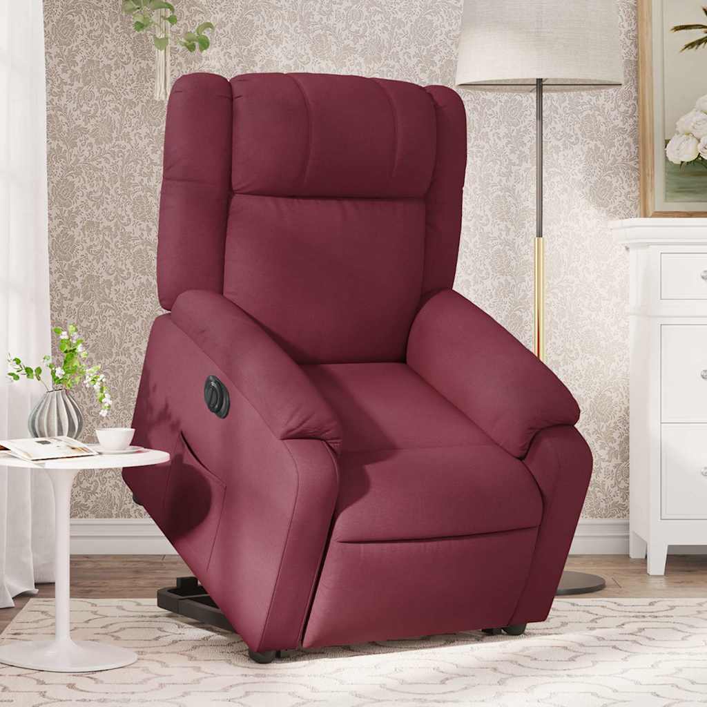 Fauteuil inclinable électrique rouge bordeaux tissu - XIOS