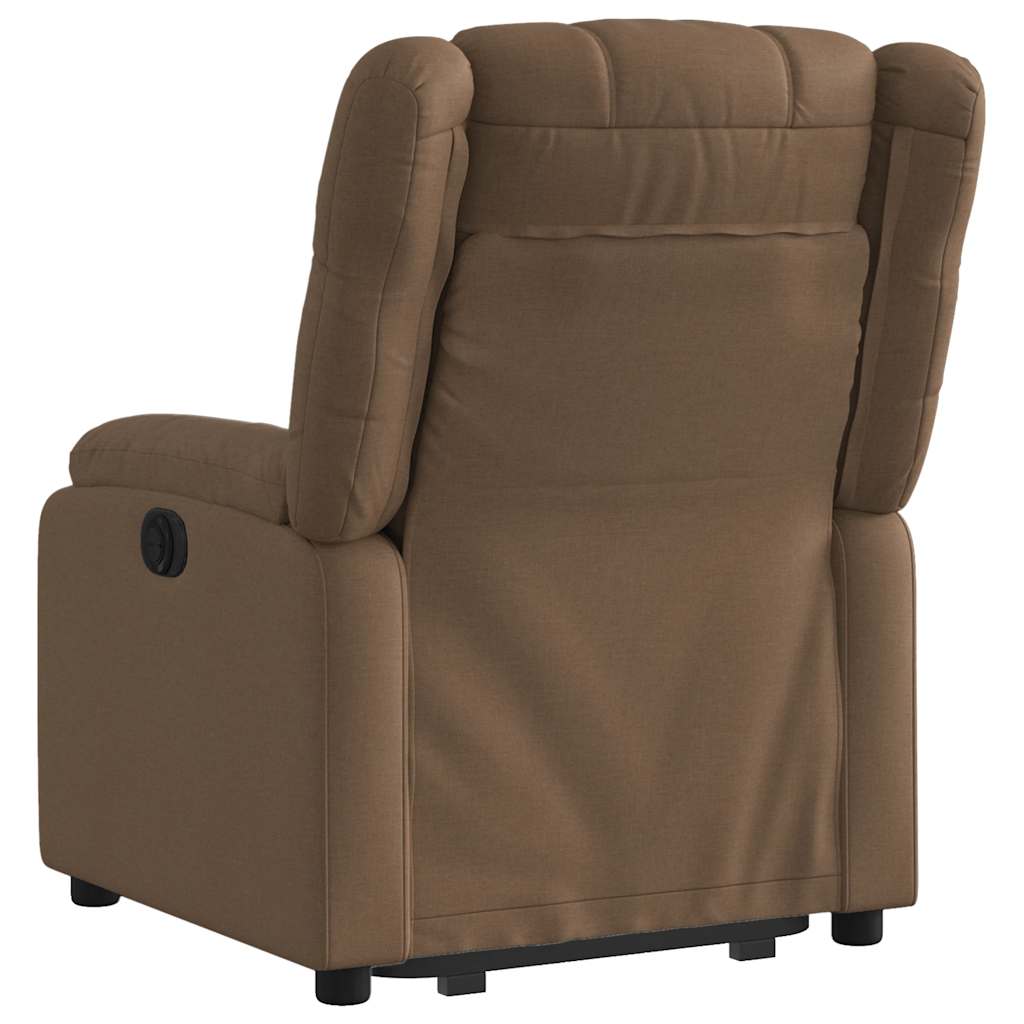 Fauteuil inclinable électrique marron tissu