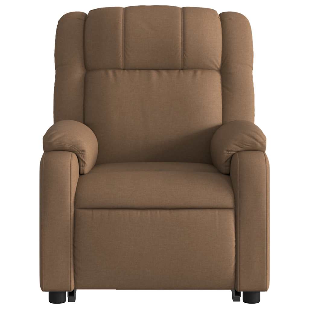 Fauteuil inclinable électrique marron tissu - XIOS