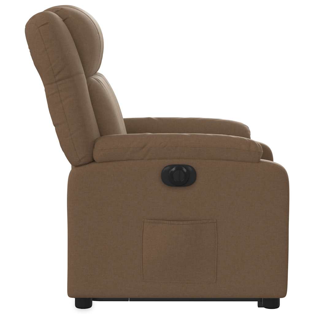 Fauteuil inclinable électrique marron tissu - XIOS