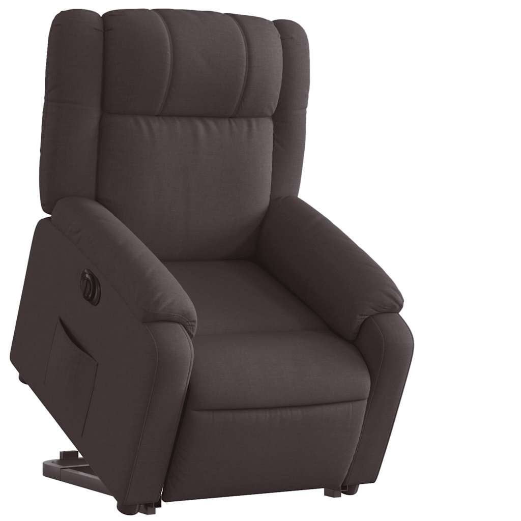 Fauteuil inclinable électrique marron foncé tissu - XIOS