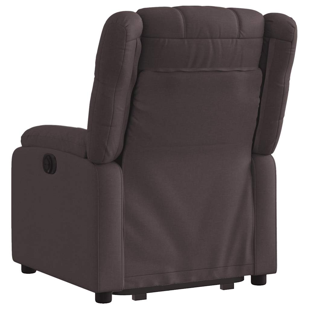 Fauteuil inclinable électrique marron foncé tissu