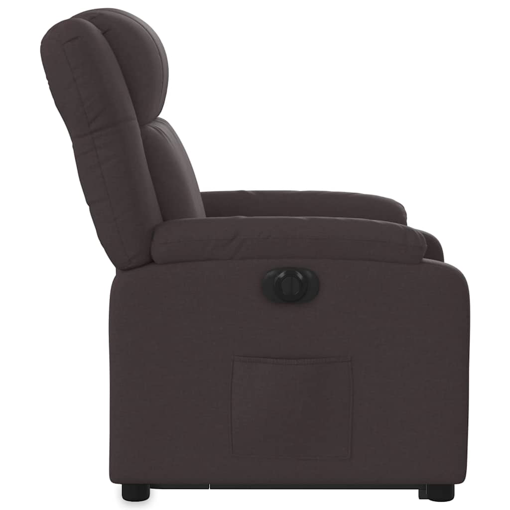 Fauteuil inclinable électrique marron foncé tissu - XIOS