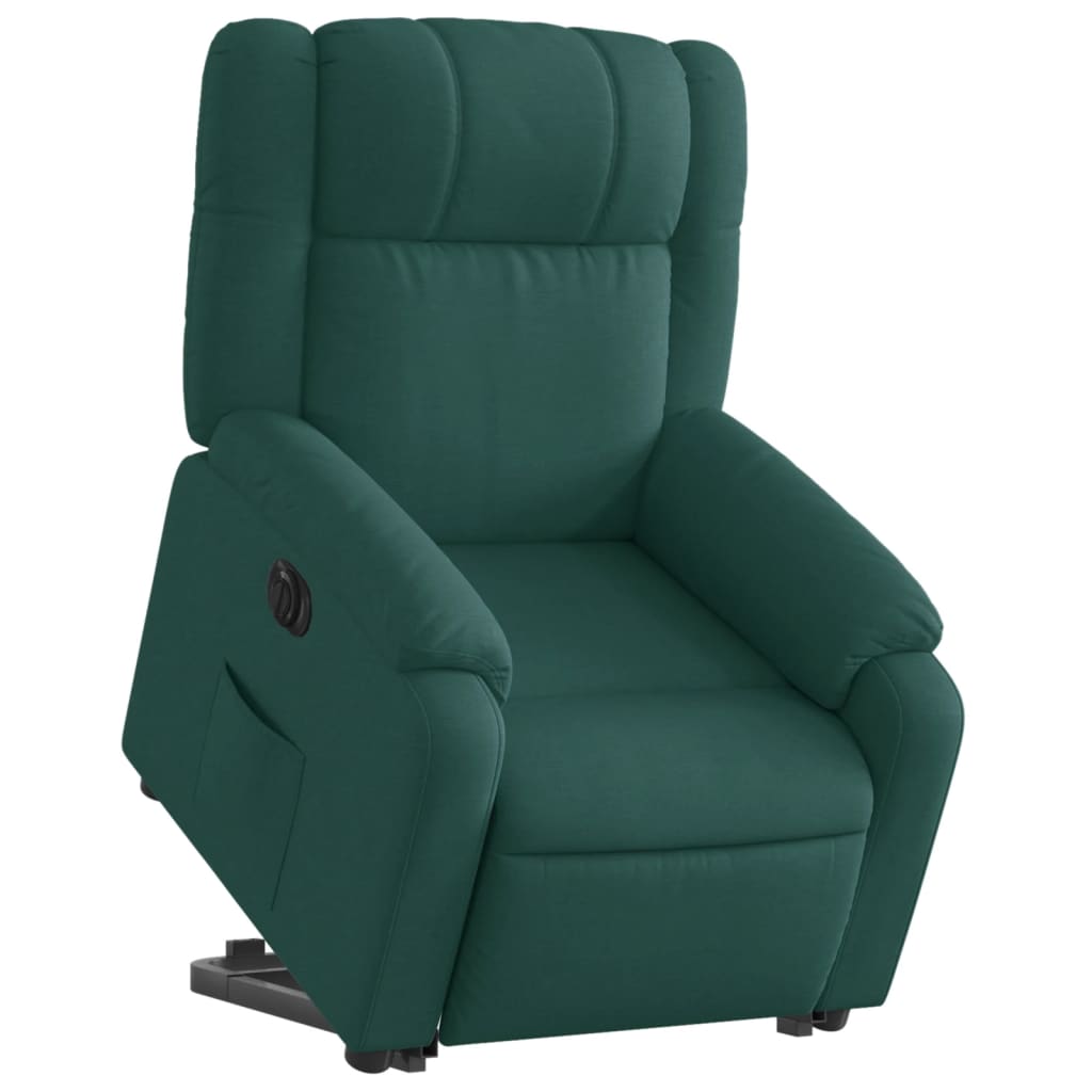 Fauteuil inclinable électrique vert foncé tissu - XIOS