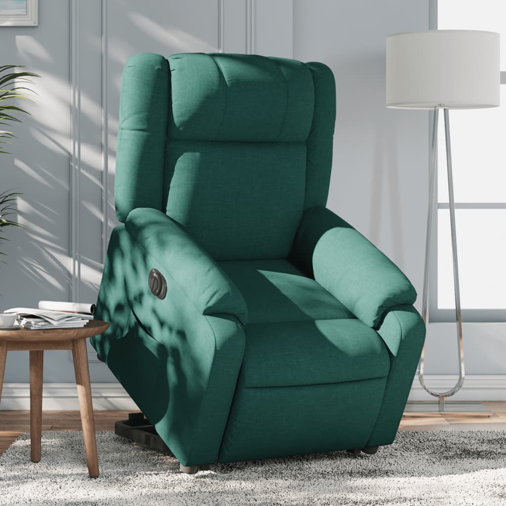 Fauteuil inclinable électrique vert foncé tissu - XIOS
