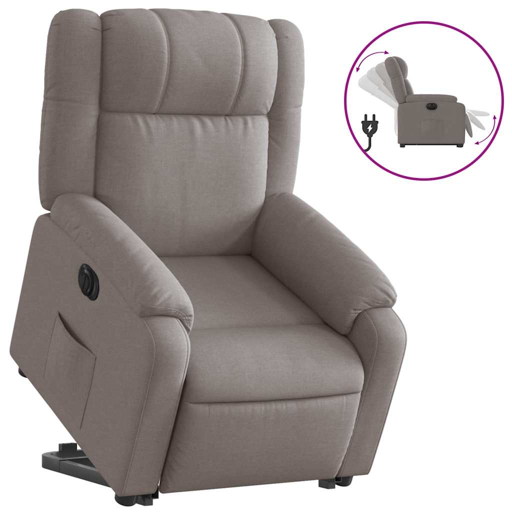 Fauteuil inclinable électrique taupe tissu - XIOS