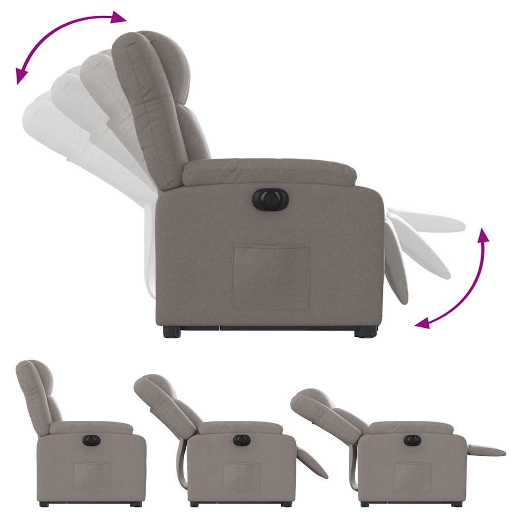 Fauteuil inclinable électrique taupe tissu - XIOS