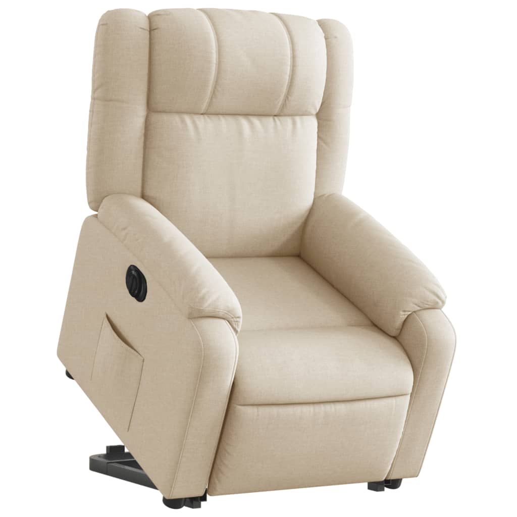 Fauteuil inclinable électrique crème tissu - XIOS