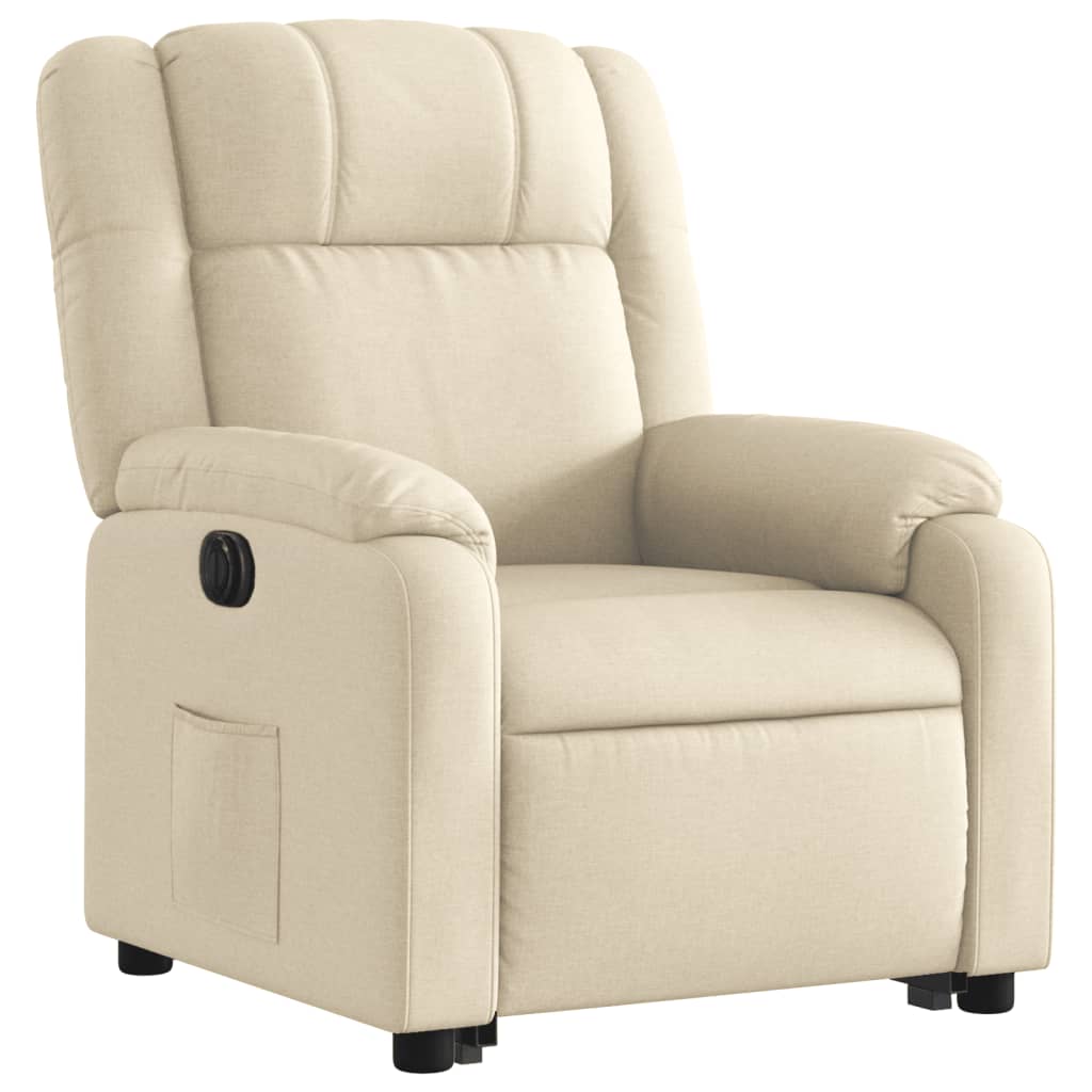Fauteuil inclinable électrique crème tissu - XIOS