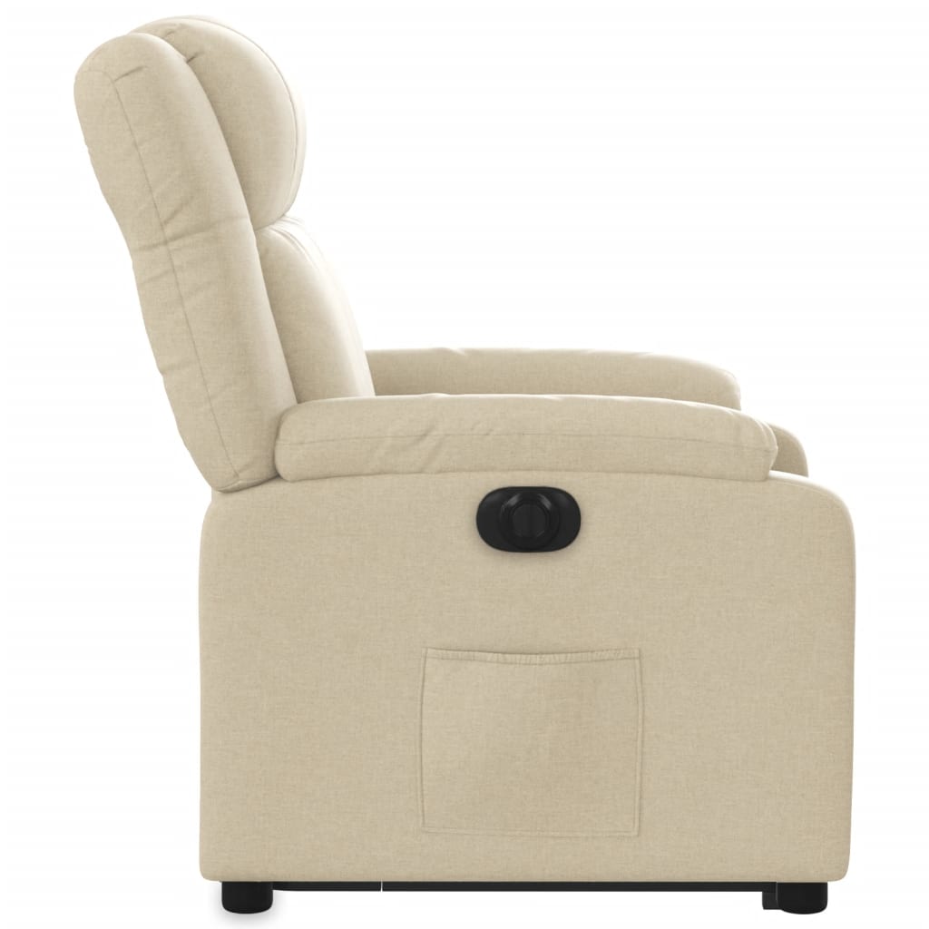 Fauteuil inclinable électrique crème tissu - XIOS