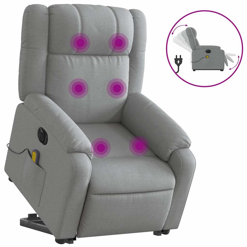 Fauteuil inclinable de massage électrique Gris clair Tissu - XIOS