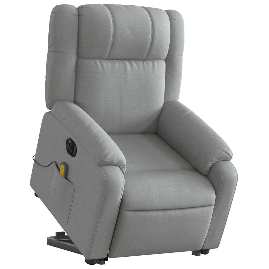 Fauteuil inclinable de massage électrique Gris clair Tissu - XIOS