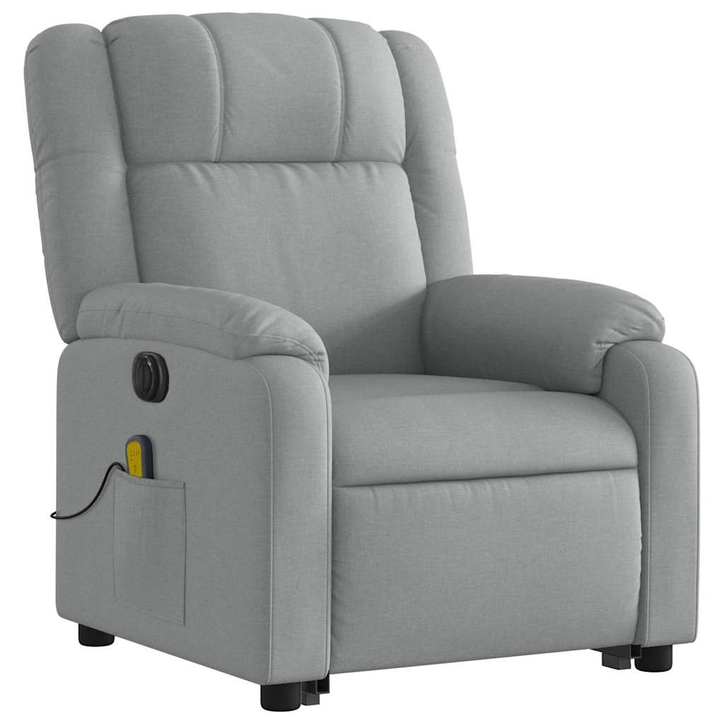 Fauteuil inclinable de massage électrique Gris clair Tissu - XIOS