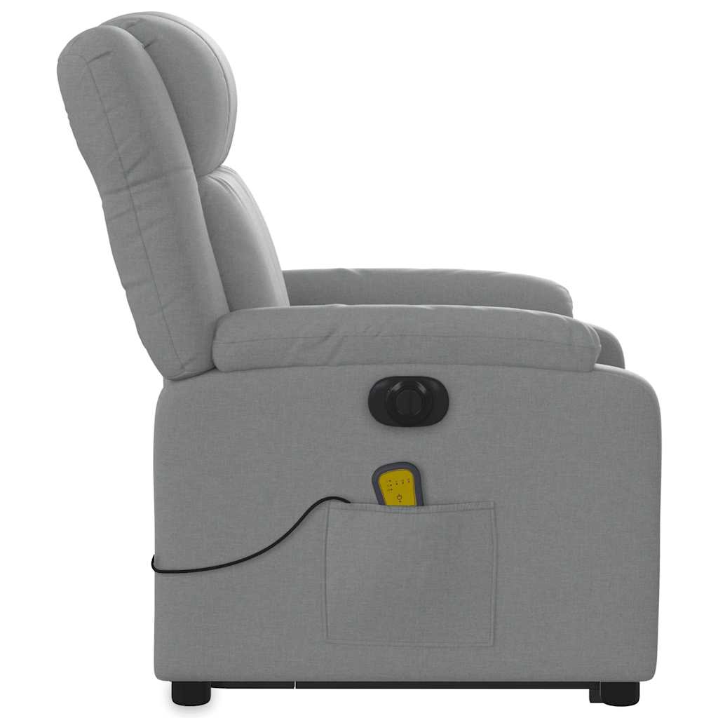 Fauteuil inclinable de massage électrique Gris clair Tissu - XIOS