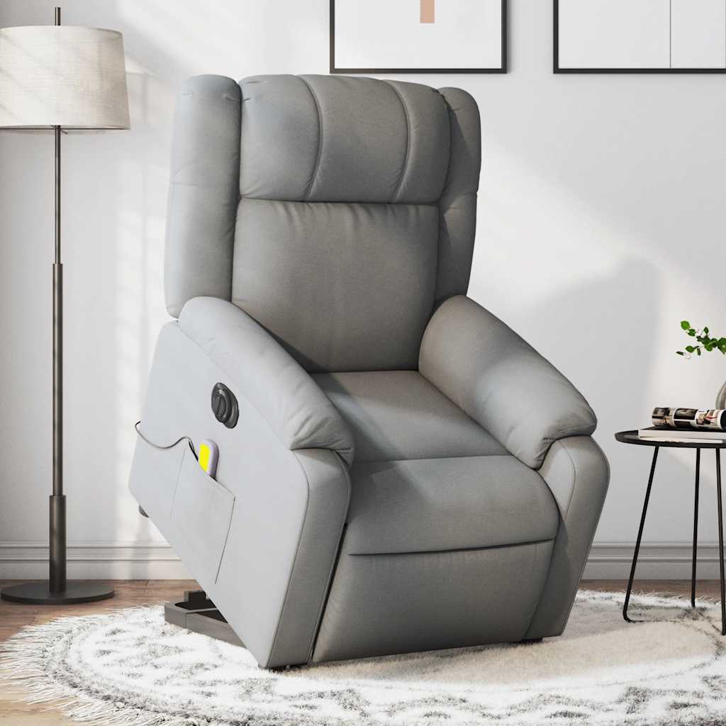 Fauteuil inclinable de massage électrique Gris clair Tissu - XIOS