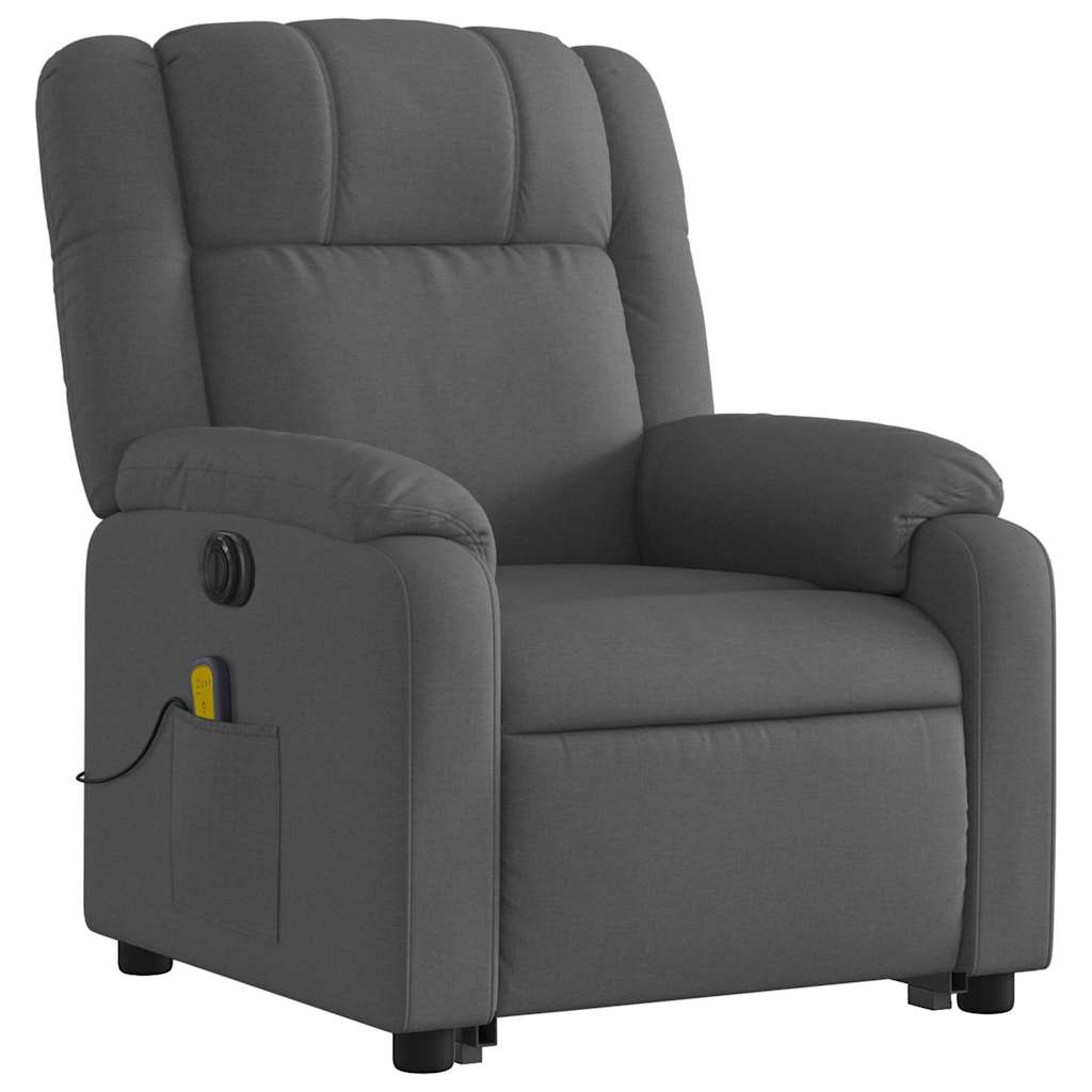 Fauteuil inclinable de massage électrique Gris foncé Tissu