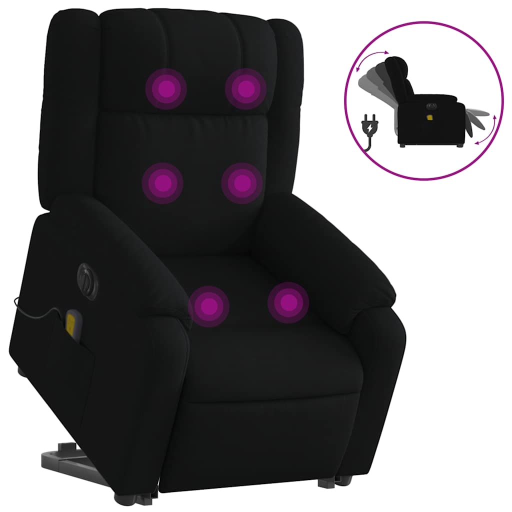 Fauteuil inclinable de massage électrique Noir Tissu - XIOS