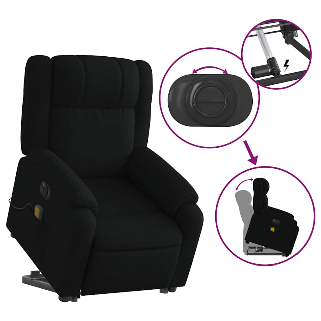 Fauteuil inclinable de massage électrique Noir Tissu - XIOS