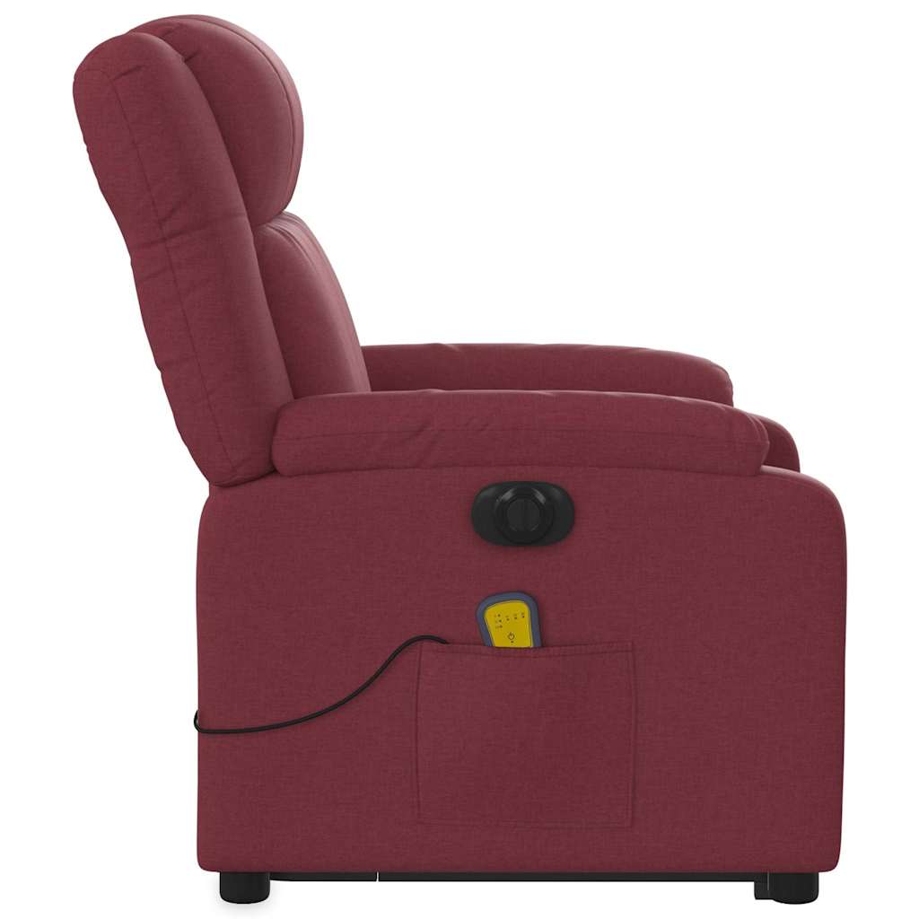 Fauteuil inclinable de massage électrique Rouge bordeaux Tissu - XIOS