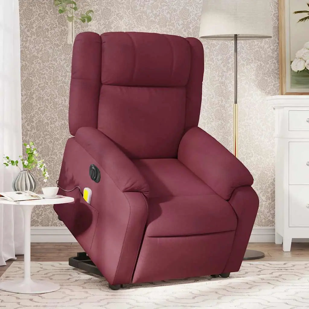 Fauteuil inclinable de massage électrique Rouge bordeaux Tissu - XIOS