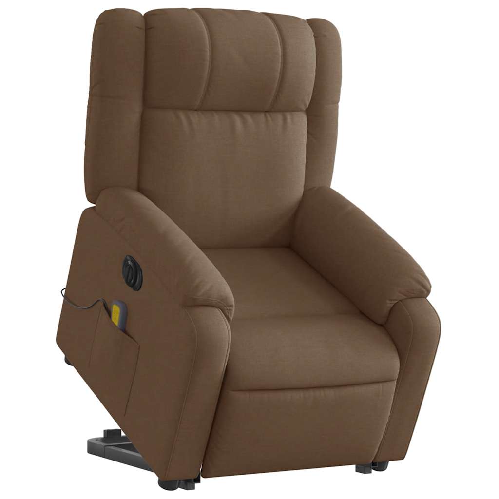 Fauteuil inclinable de massage électrique Marron Tissu - XIOS