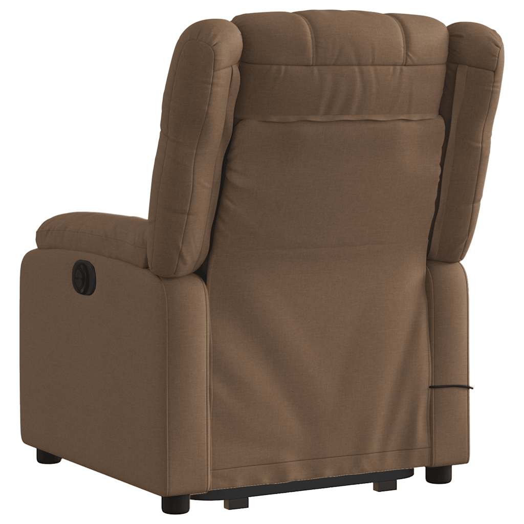 Fauteuil inclinable de massage électrique Marron Tissu