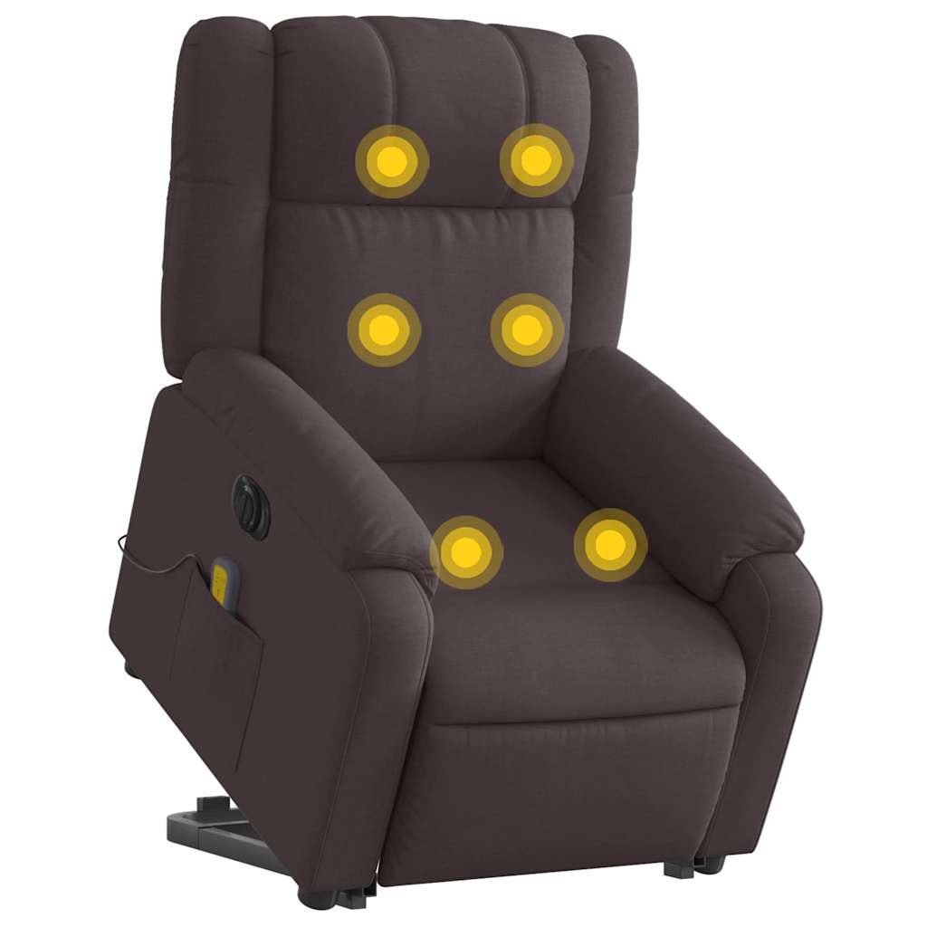 Fauteuil inclinable de massage électrique Marron foncé Tissu - XIOS
