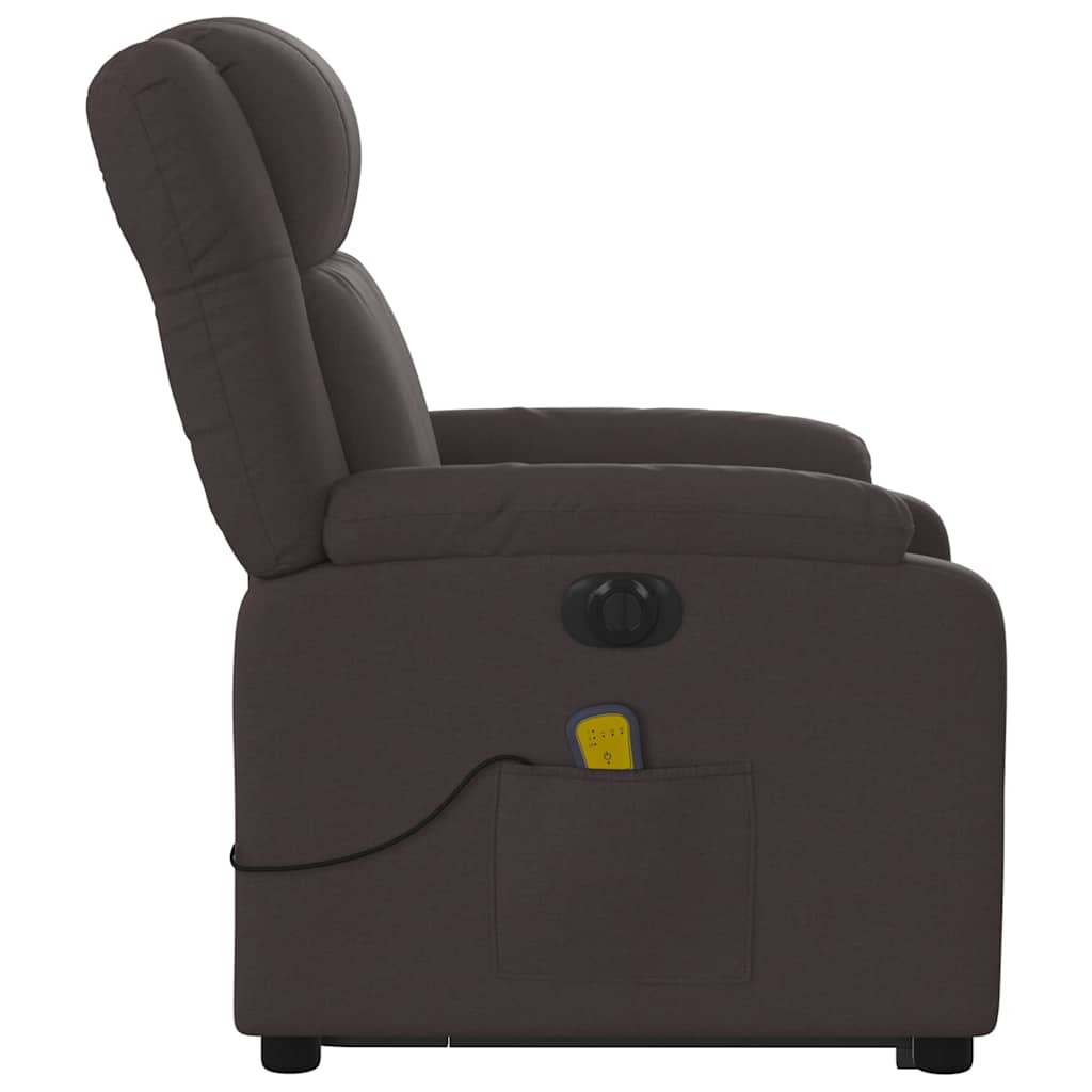 Fauteuil inclinable de massage électrique Marron foncé Tissu - XIOS
