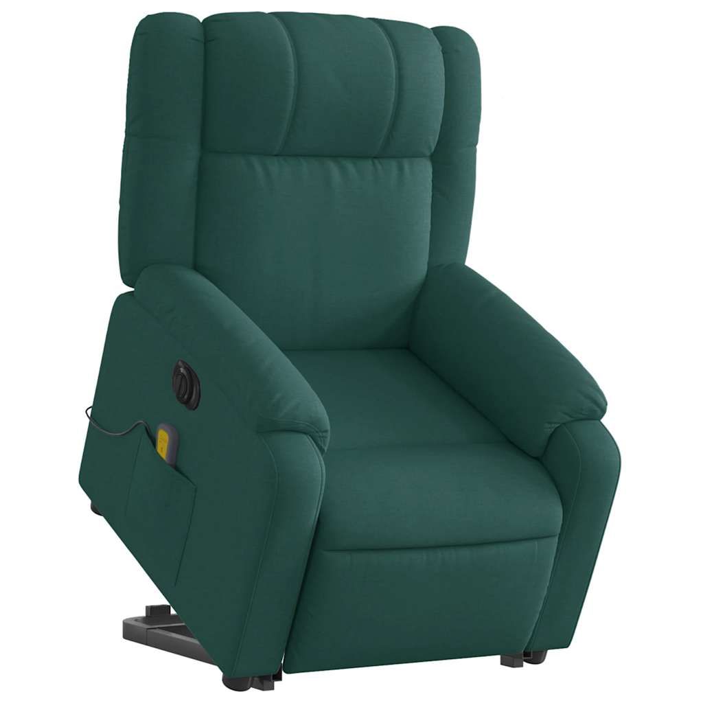 Fauteuil inclinable de massage électrique Vert foncé Tissu - XIOS