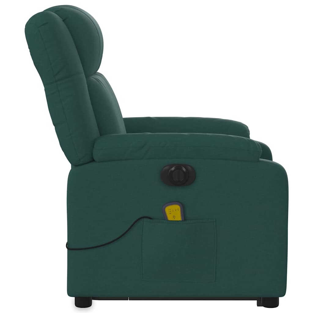 Fauteuil inclinable de massage électrique Vert foncé Tissu - XIOS